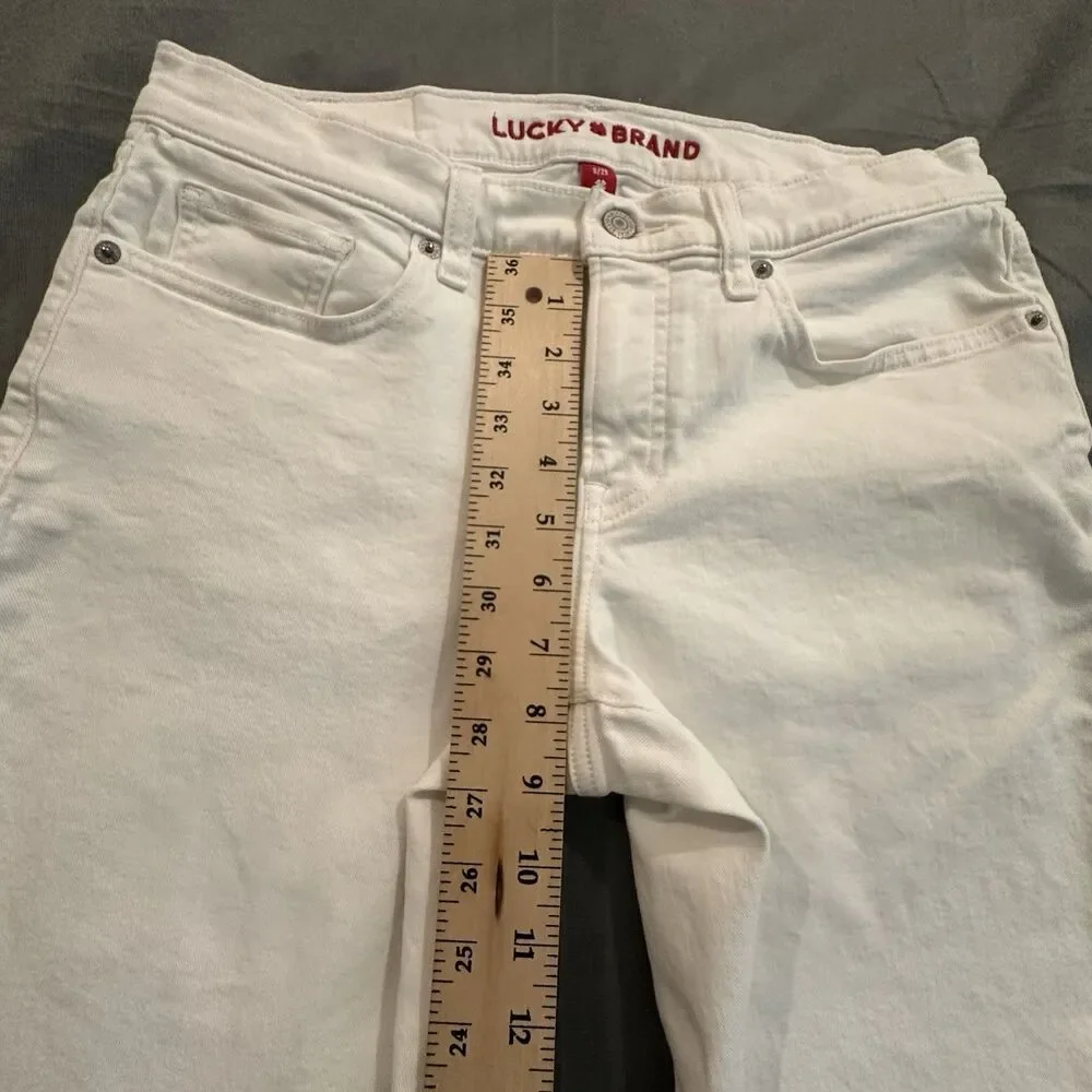 Lucky Brand Jeans Sweet Mid Rise Crop Straight Leg Stretch Womens 8x29 White - Picture 3 of 12